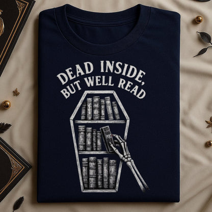 Dead Inside But Well Read Skeleton Shirt product type