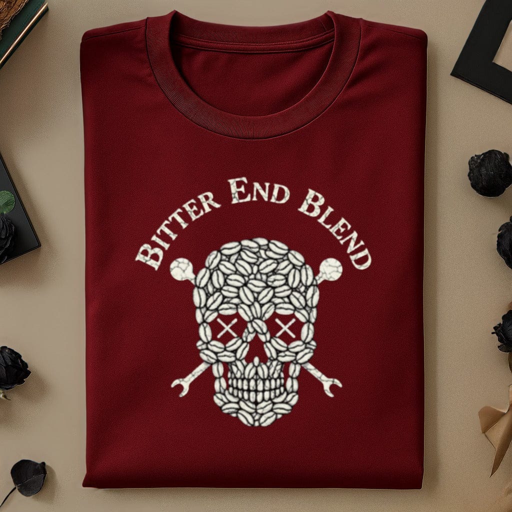 Bitter End Blend Skull Design Dark Red Apparel Product