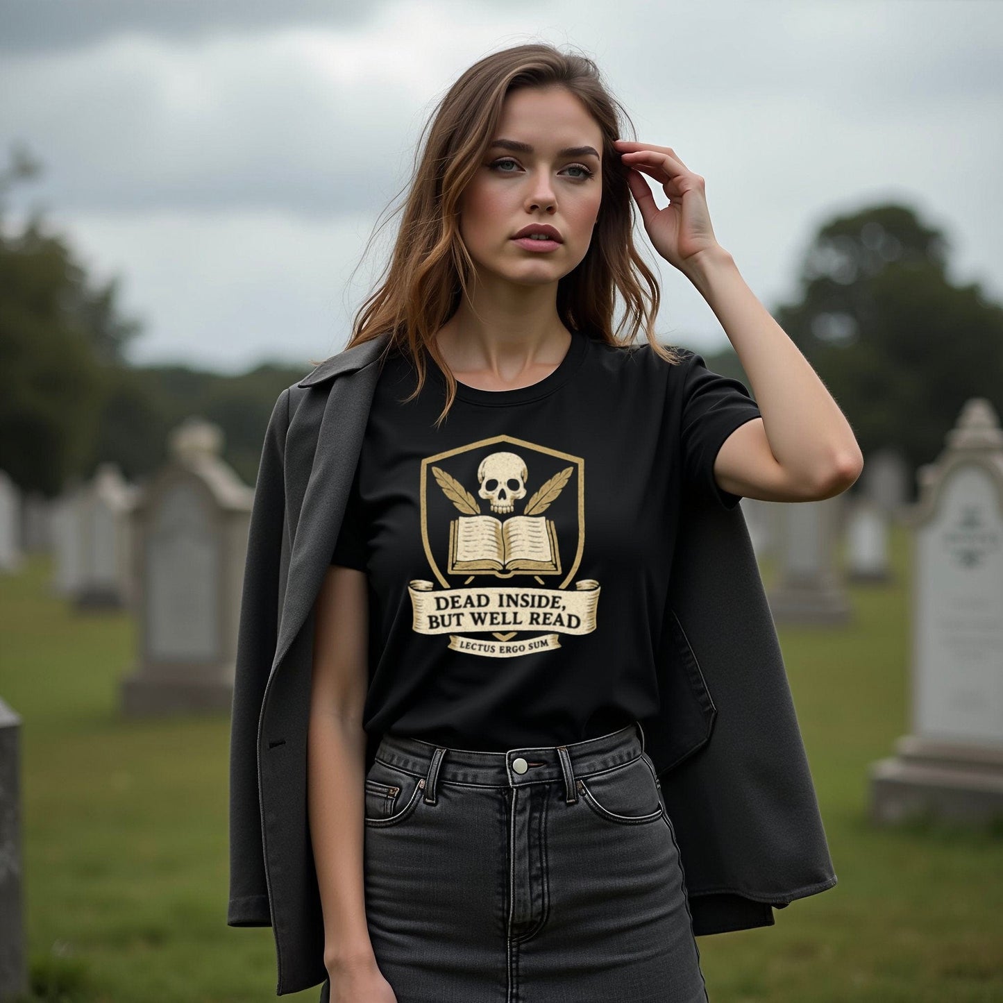 Dead Inside But Well Read Graphic T-Shirt product