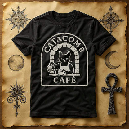 Catacomb Café Gothic Cat Graphic T-Shirt product type