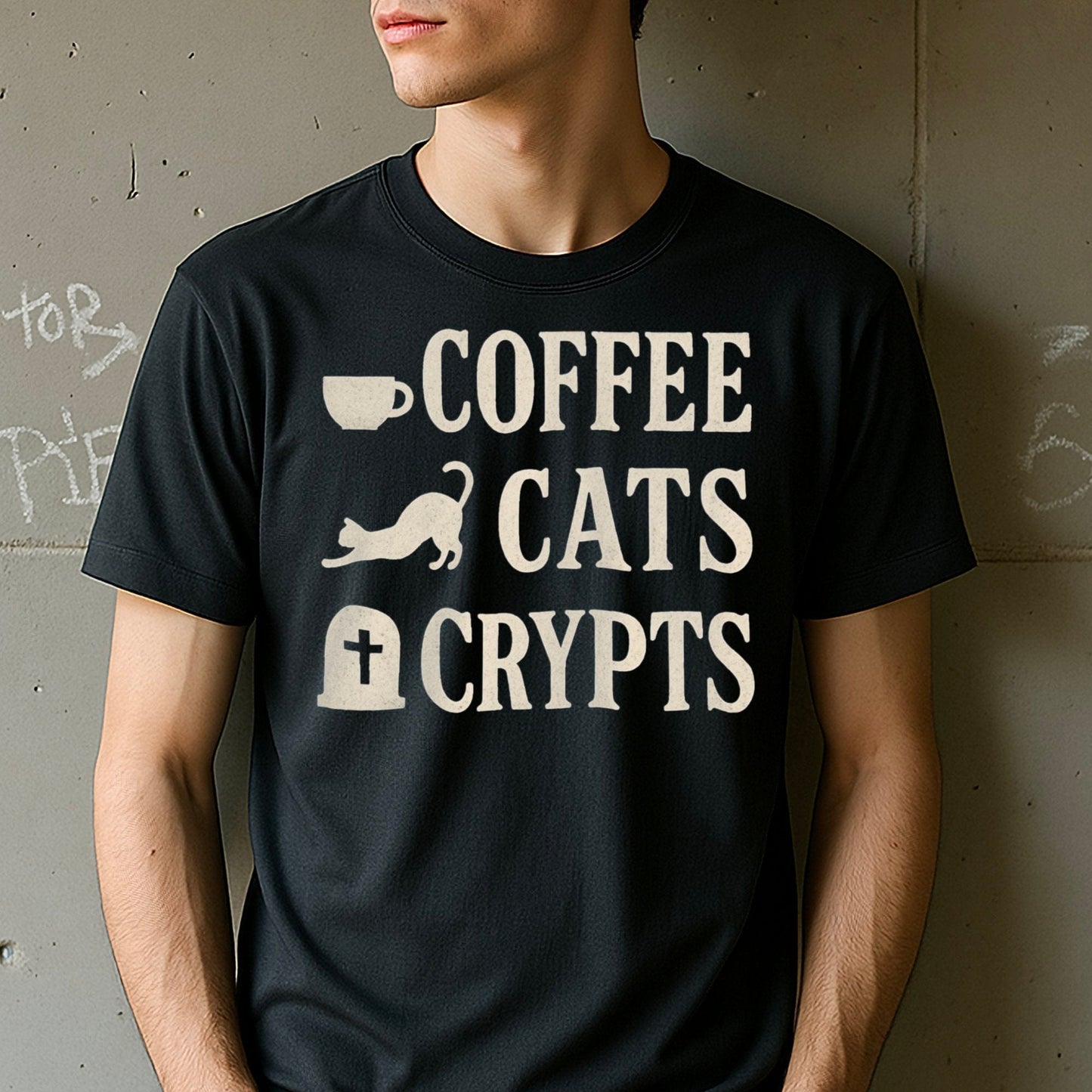Coffee Cats Crypts Graphic T-Shirt product