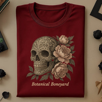 Botanical Boneyard Skull and Flowers T-shirt product