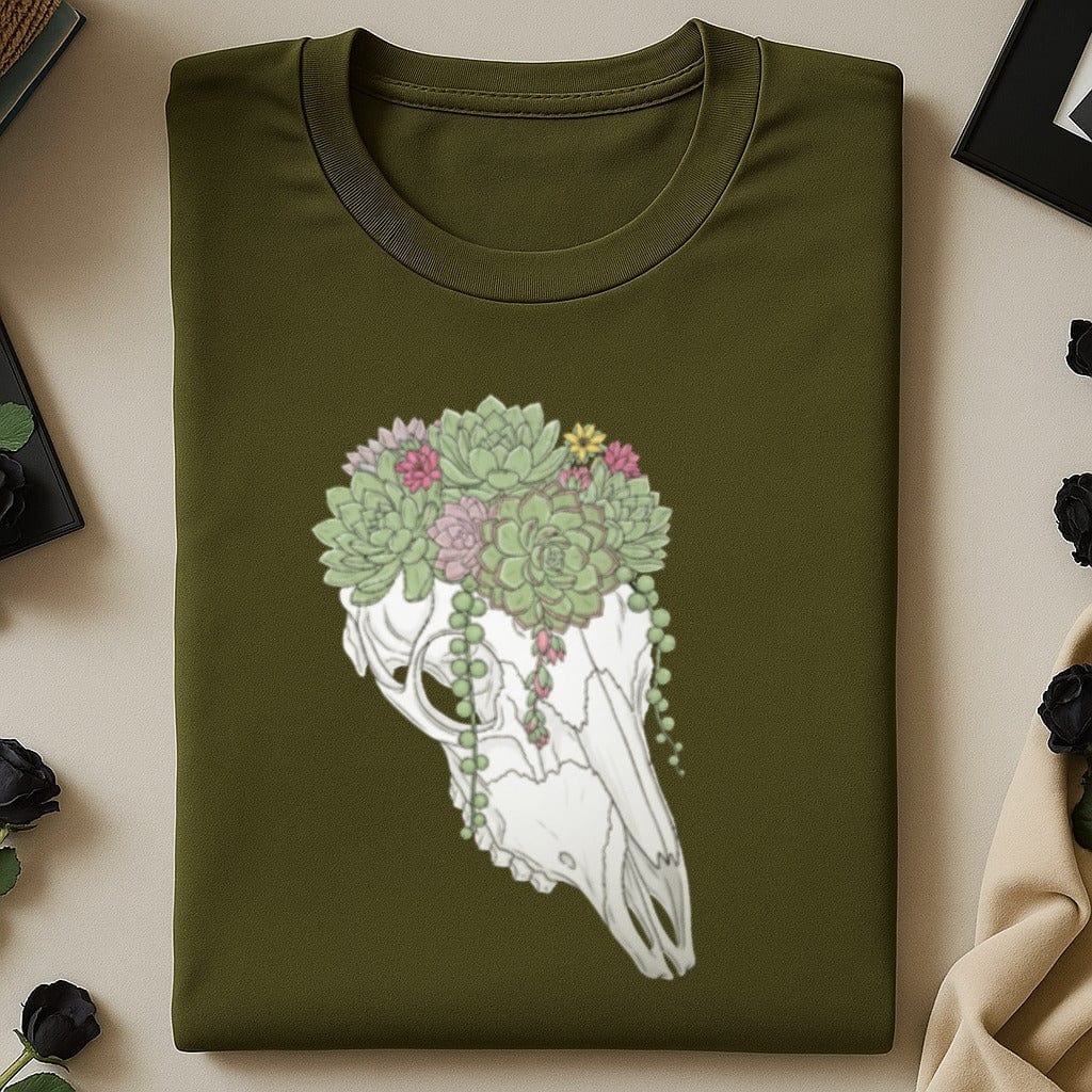 Stylish T-shirt with Artistic Floral Skull Design product type