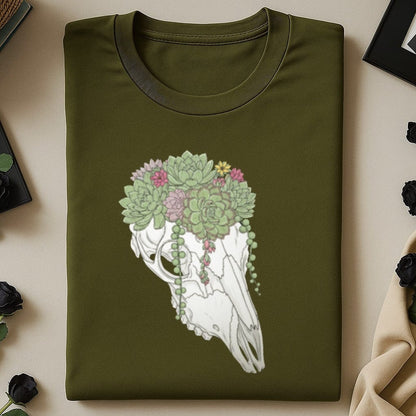 Stylish T-shirt with Artistic Floral Skull Design product type