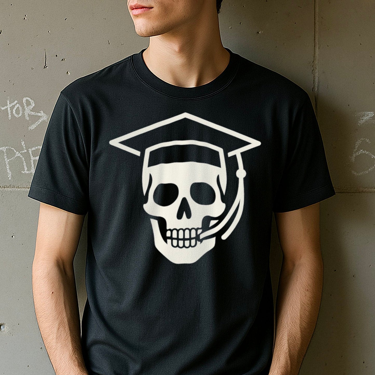 Skull with Graduation Cap T-Shirt product type
