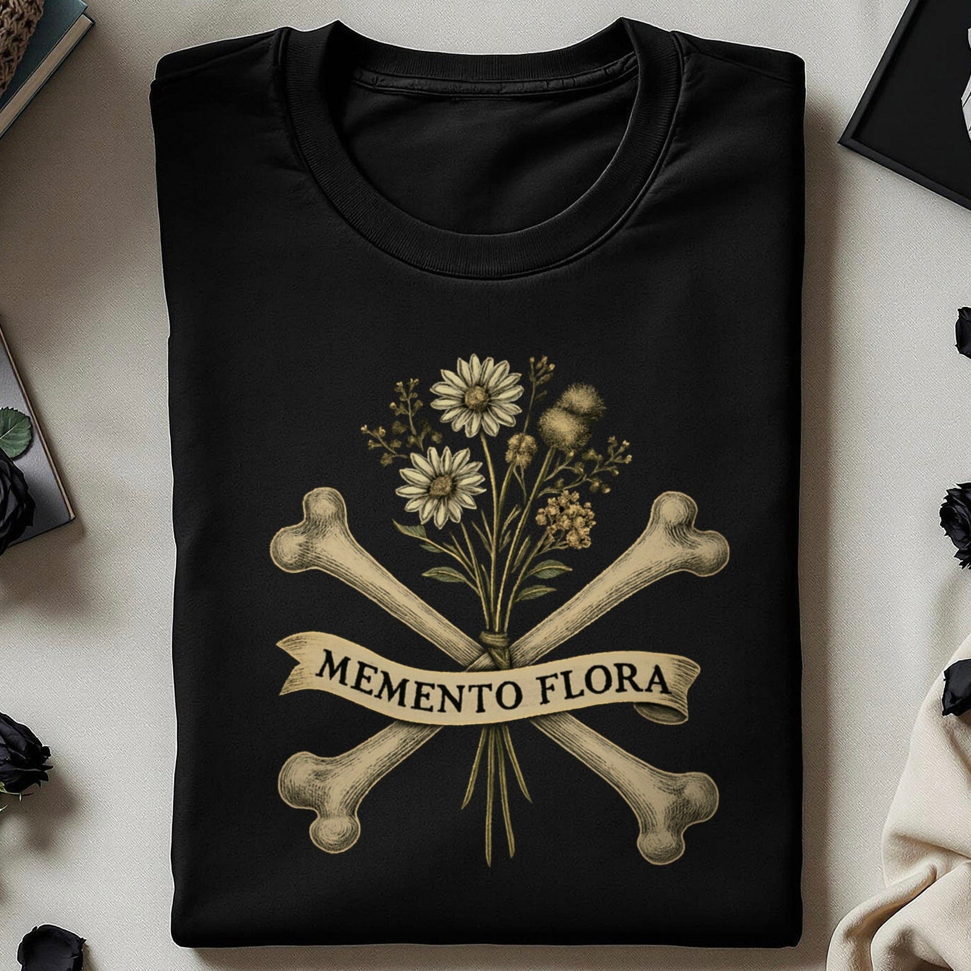 Memento Flora Skull And Flowers Printed Shirt Product
