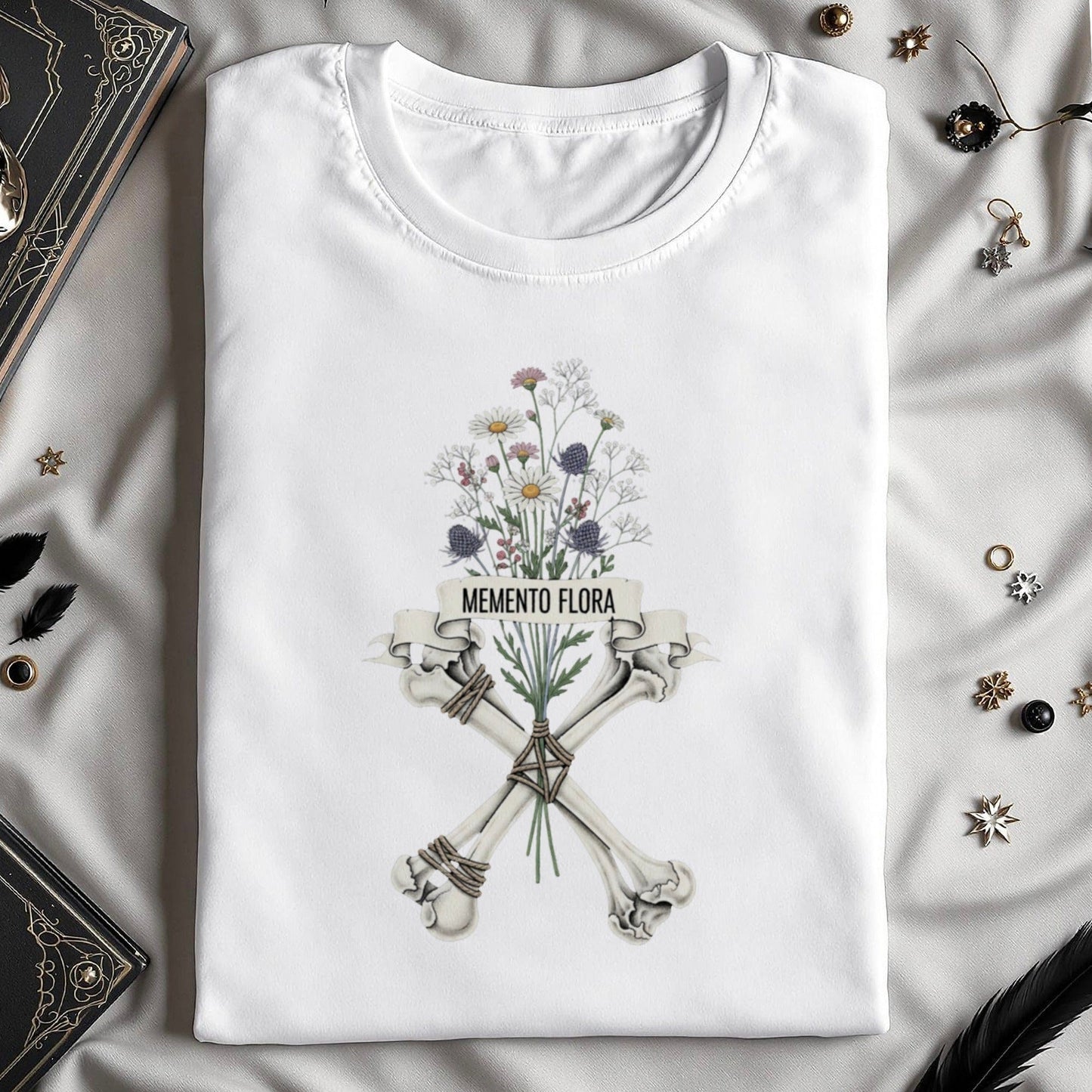 Memento Flora Skull and Flower Graphic Tee product type