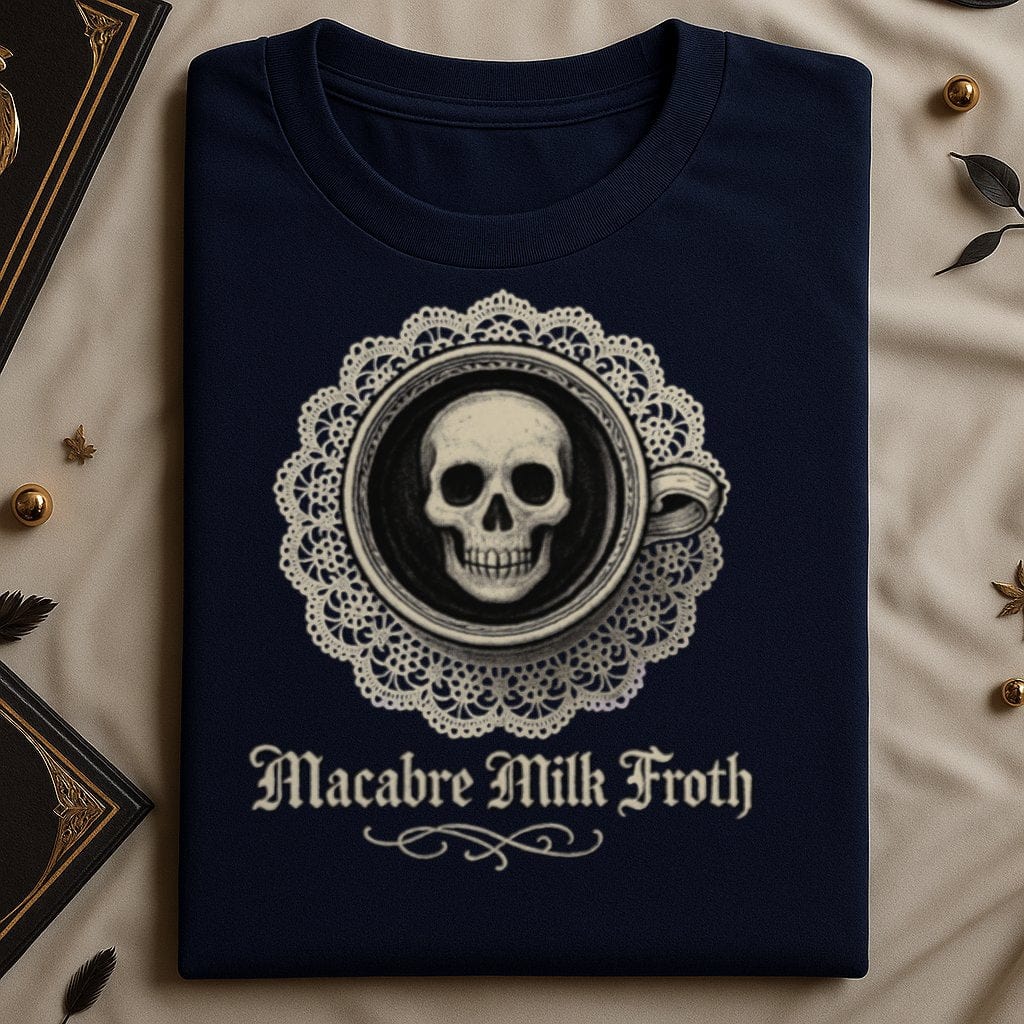 Macabre Milk Froth Skull Design Short Sleeve T-Shirt Product