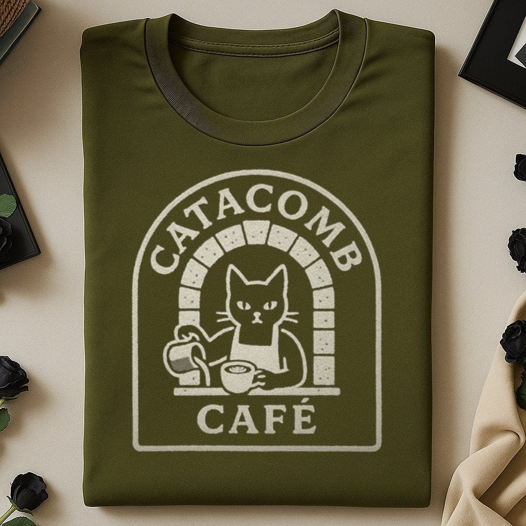 Catacomb Café Graphic Cat Design T-shirt product type