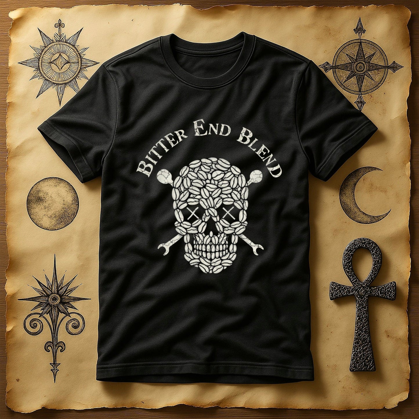 Bitter End Blend Skull Design Black T-shirt product type
