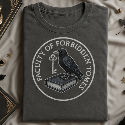 Faculty of Forbidden Tomes Raven Print T-shirt product type