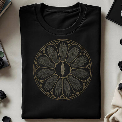 Circular Feather and Wing Design T-shirt product