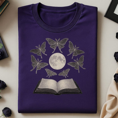 Moth Moon Illustration Cotton Short Sleeve Shirt product