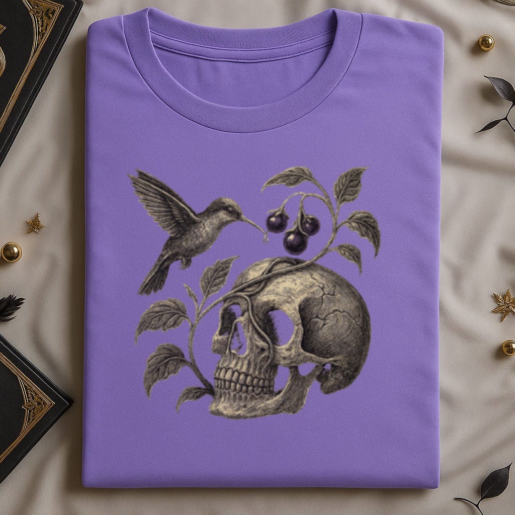 Skull and Bird Art Design Purple Shirt product