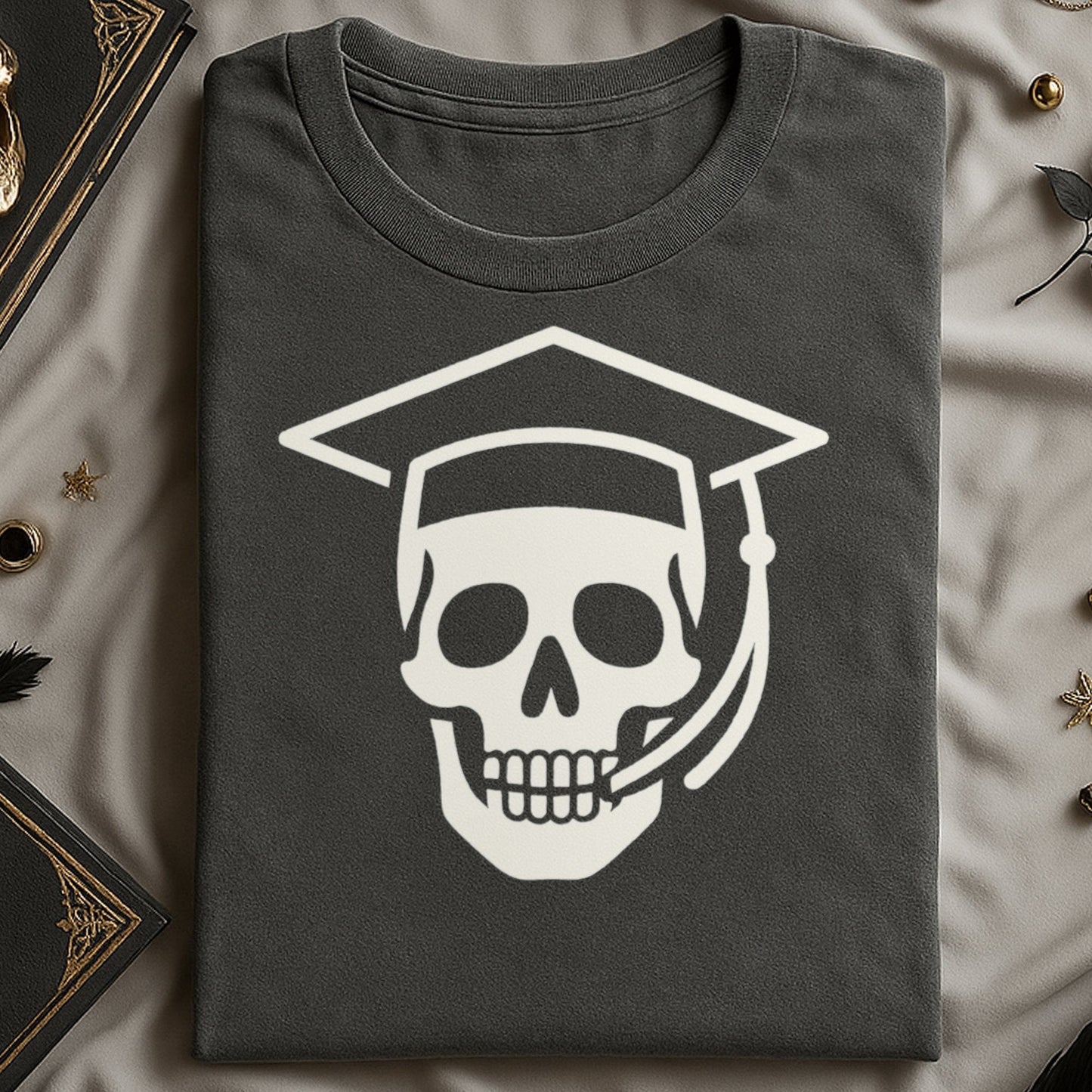 Skull With Graduation Cap Design T-Shirt product type