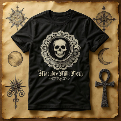 Macabre Milk Froth Skull Tee Dark Design T-shirt product