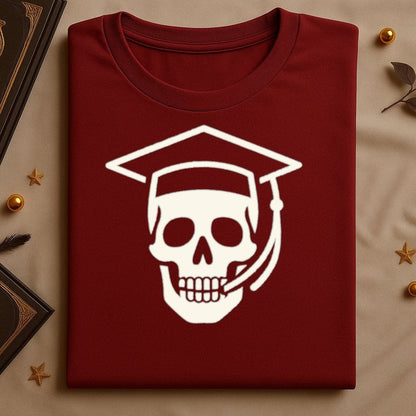 Skull with Graduation Cap Graphic T-Shirt product