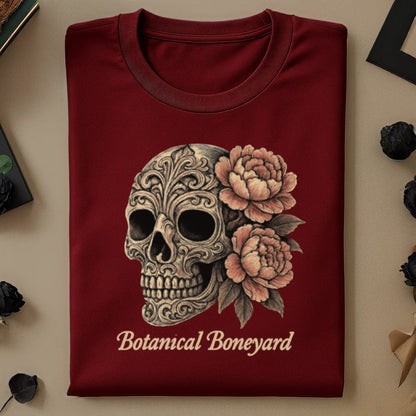 Botanical Boneyard Skull Floral Art T-shirt product type