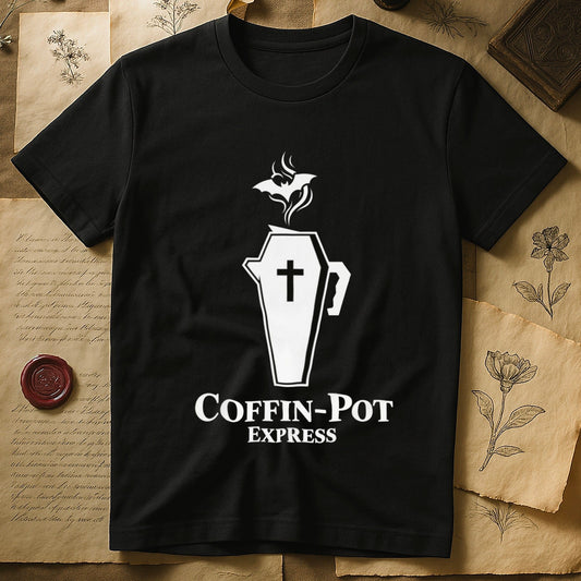 Coffin-Pot Express Unique Graphic Novelty T-Shirt