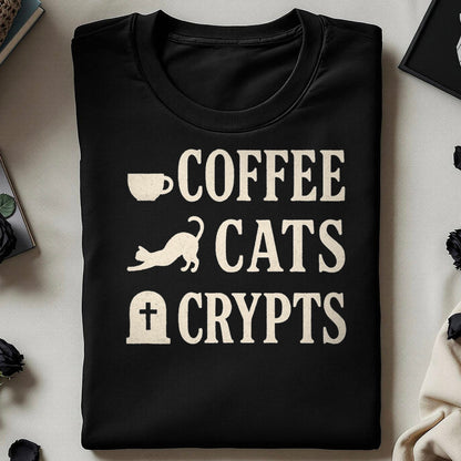 Coffee Cats Crypts Graphic Tee Shirt product