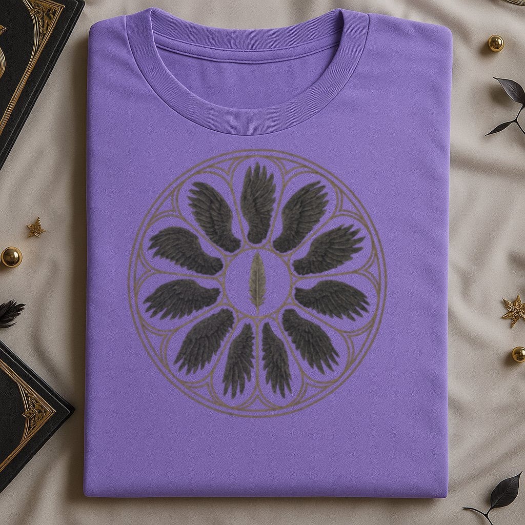 Unique Circular Feather Design Purple T-Shirt product type