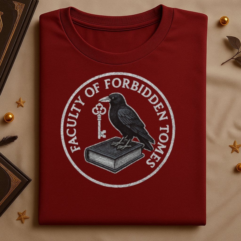 Faculty of Forbidden Tomes Raven Logo T-shirt