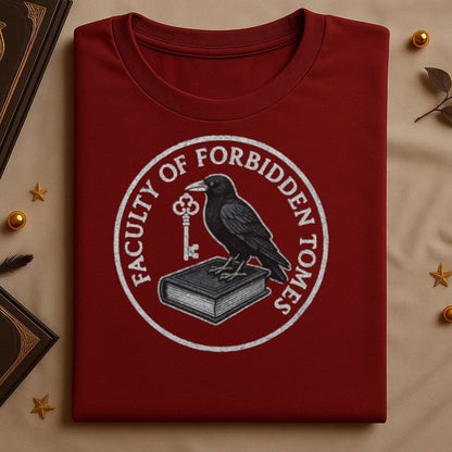 Faculty of Forbidden Tomes Raven Logo T-shirt