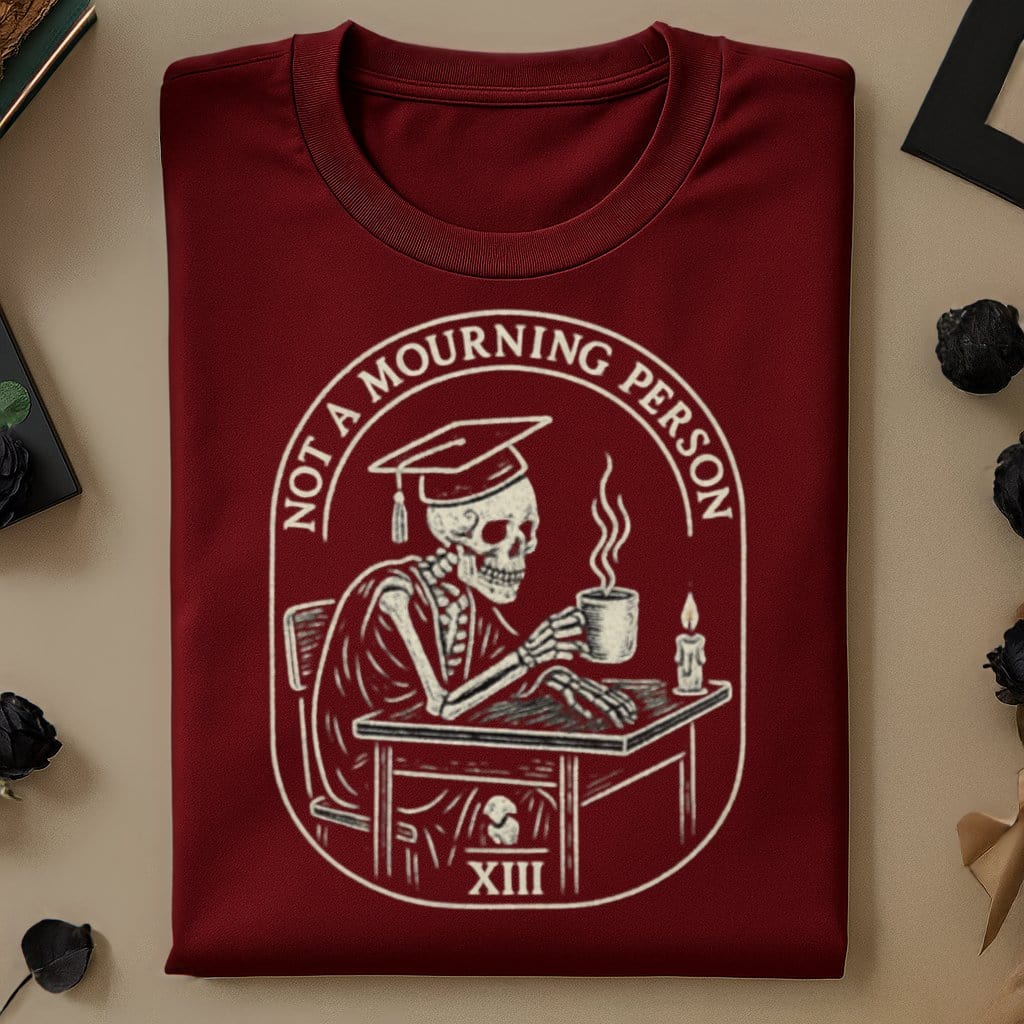 Not A Mourning Person Skeleton Graphic Shirt product