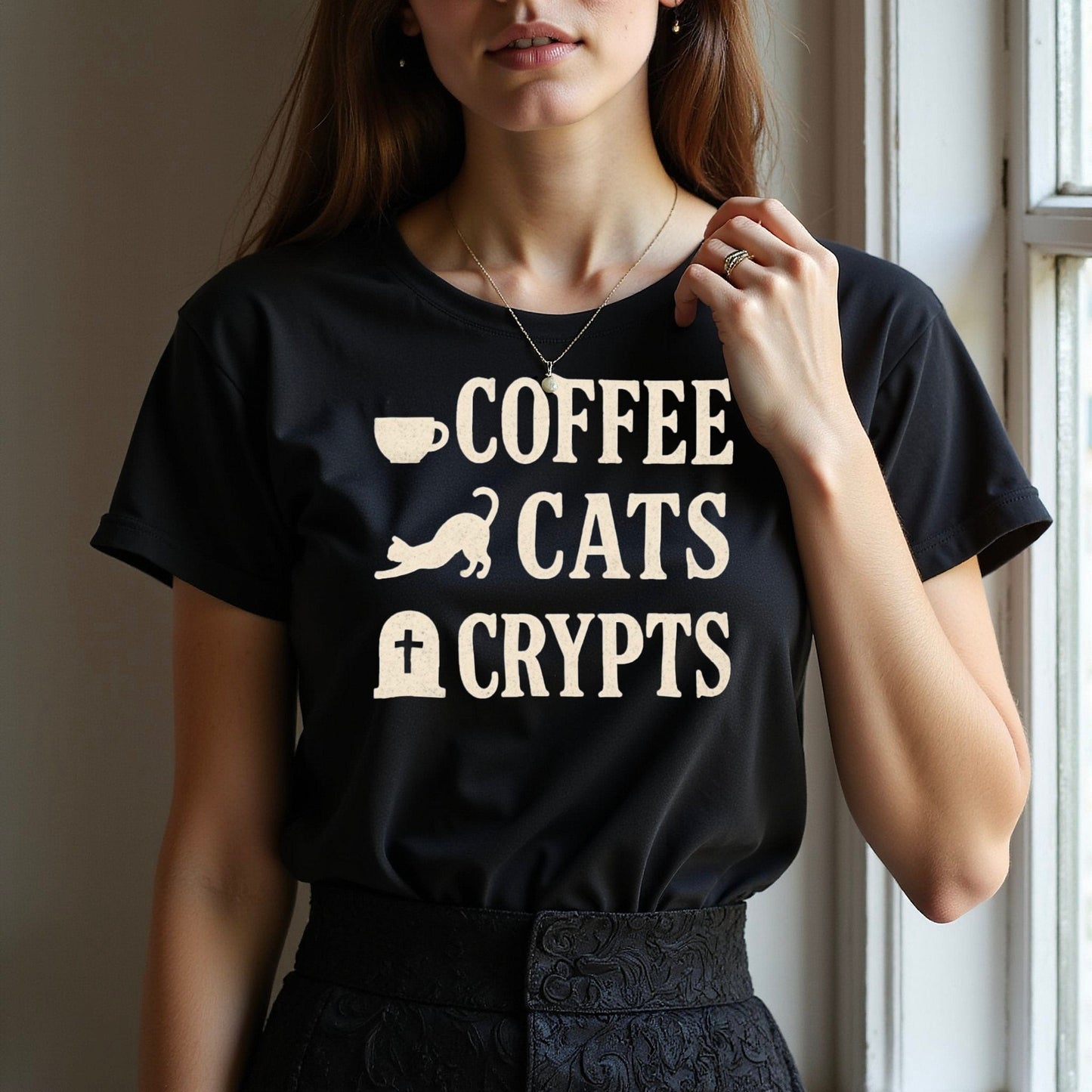 Coffee Cats Crypts Graphic T-Shirt product