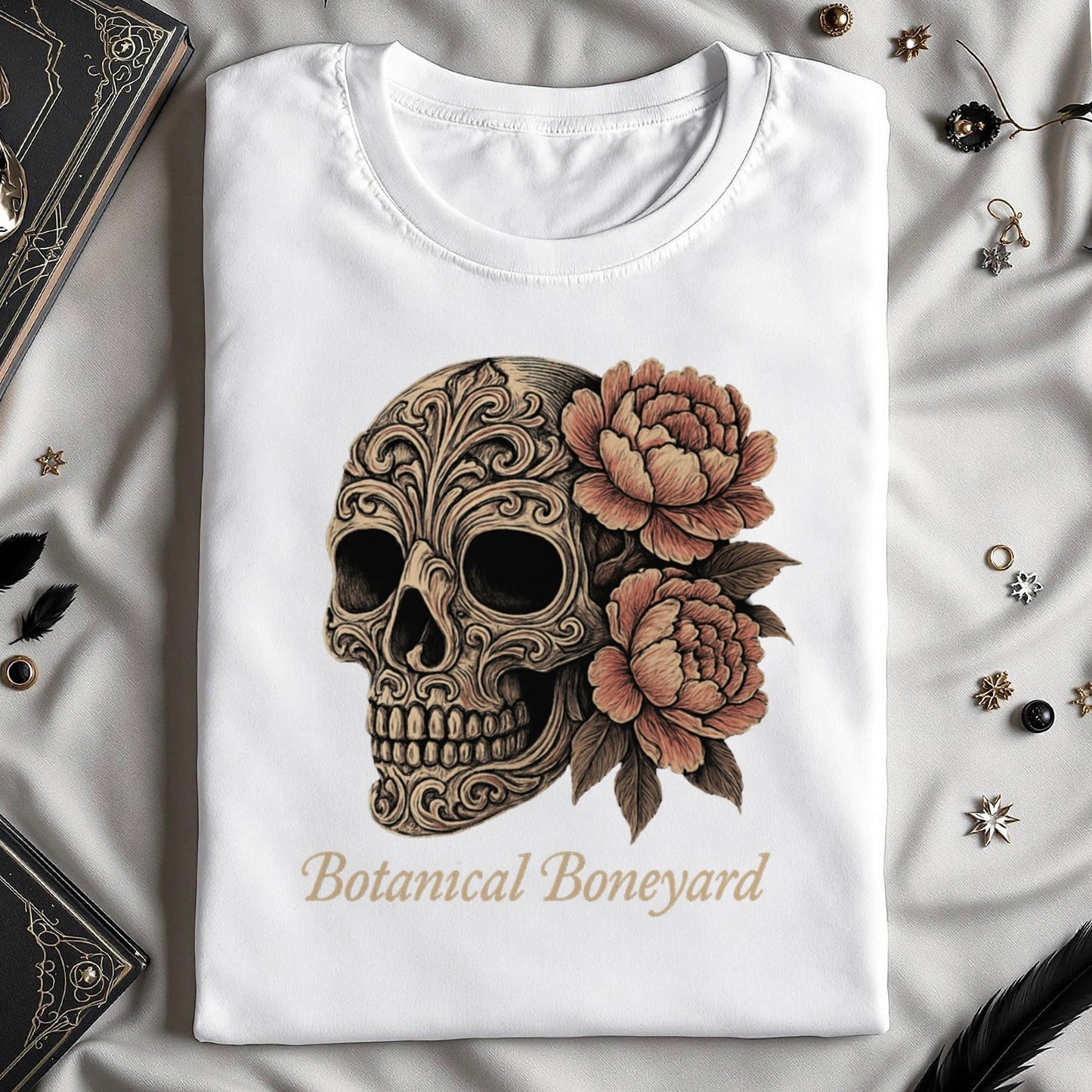 Botanical Boneyard Skull Design Artistic Shirt product type