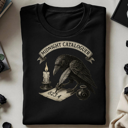 Midnight Cataloguer Crow Design Graphic T-Shirt product