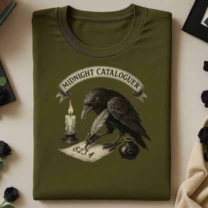Midnight Cataloguer Crow Design Graphic T-shirt product