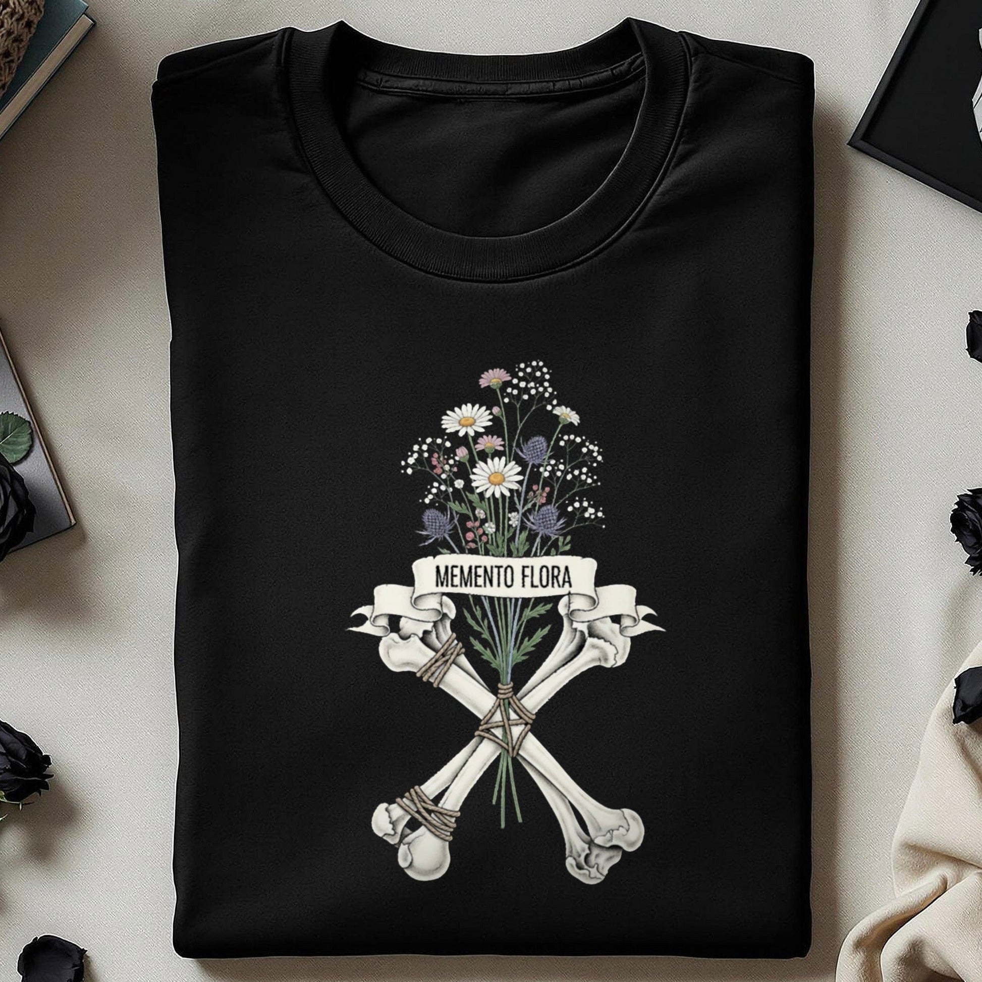Memento Flora Skull Floral Design Graphic Tee product