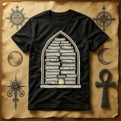 Gothic Style Bookshelf Printed T-shirt product