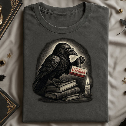 Mysterious Crow Holding Overdue Sign Graphic T-Shirt product