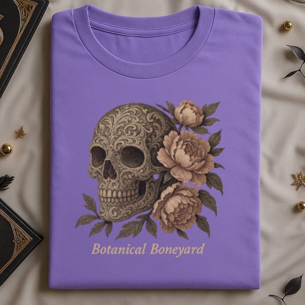 Botanical Boneyard Skull and Flowers T-Shirt product