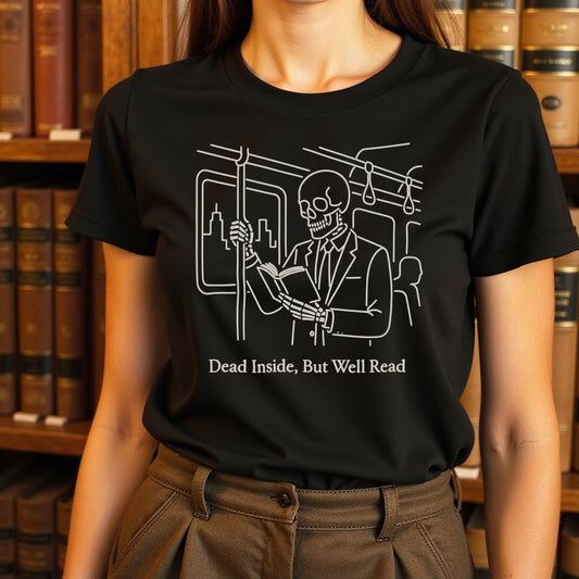 Dead Inside But Well Read Skull Design Shirt product