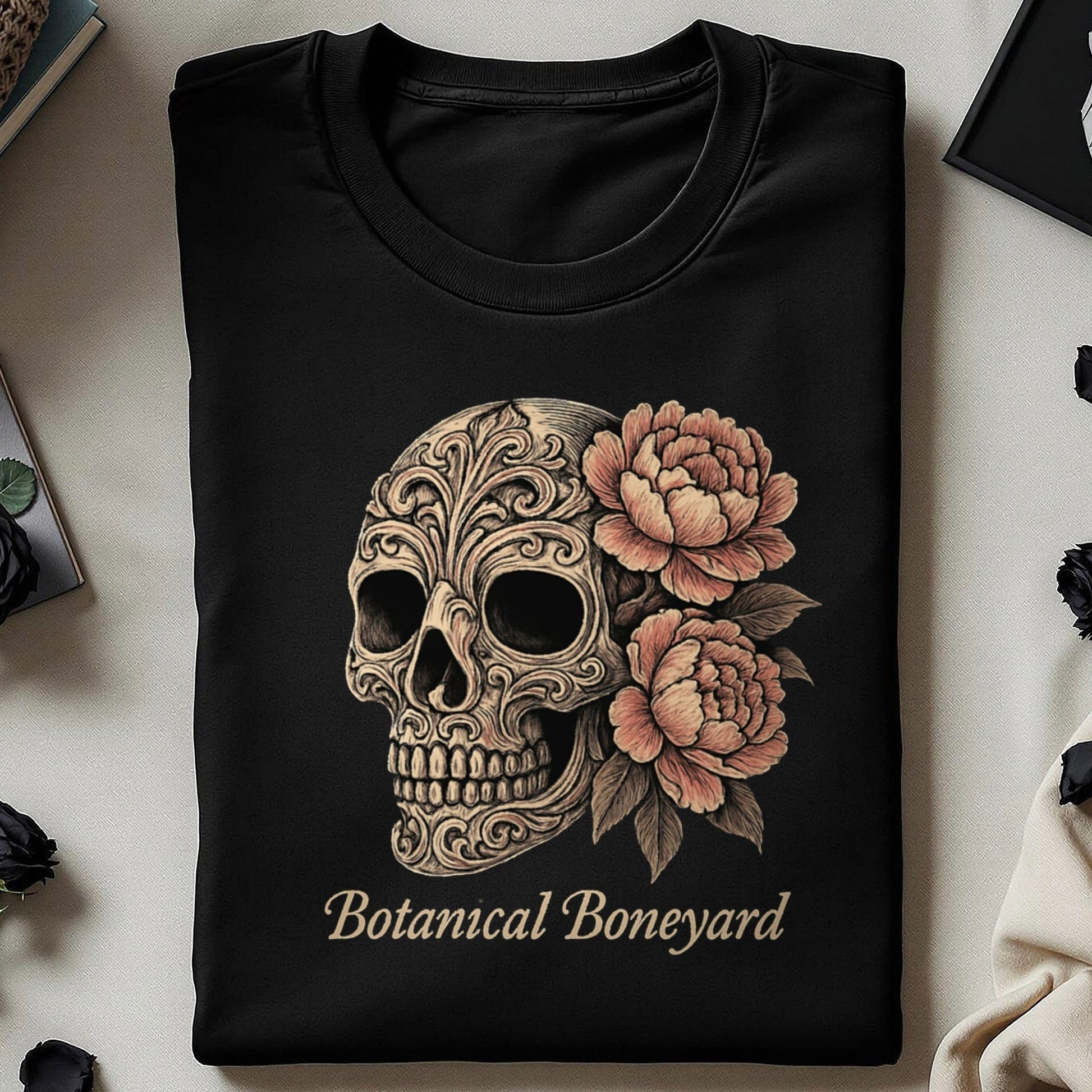 Botanical Boneyard Skull Graphic Tee product