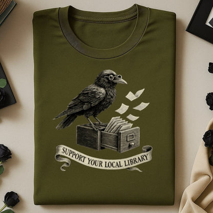 Support Your Local Library Raven Themed T-shirt product