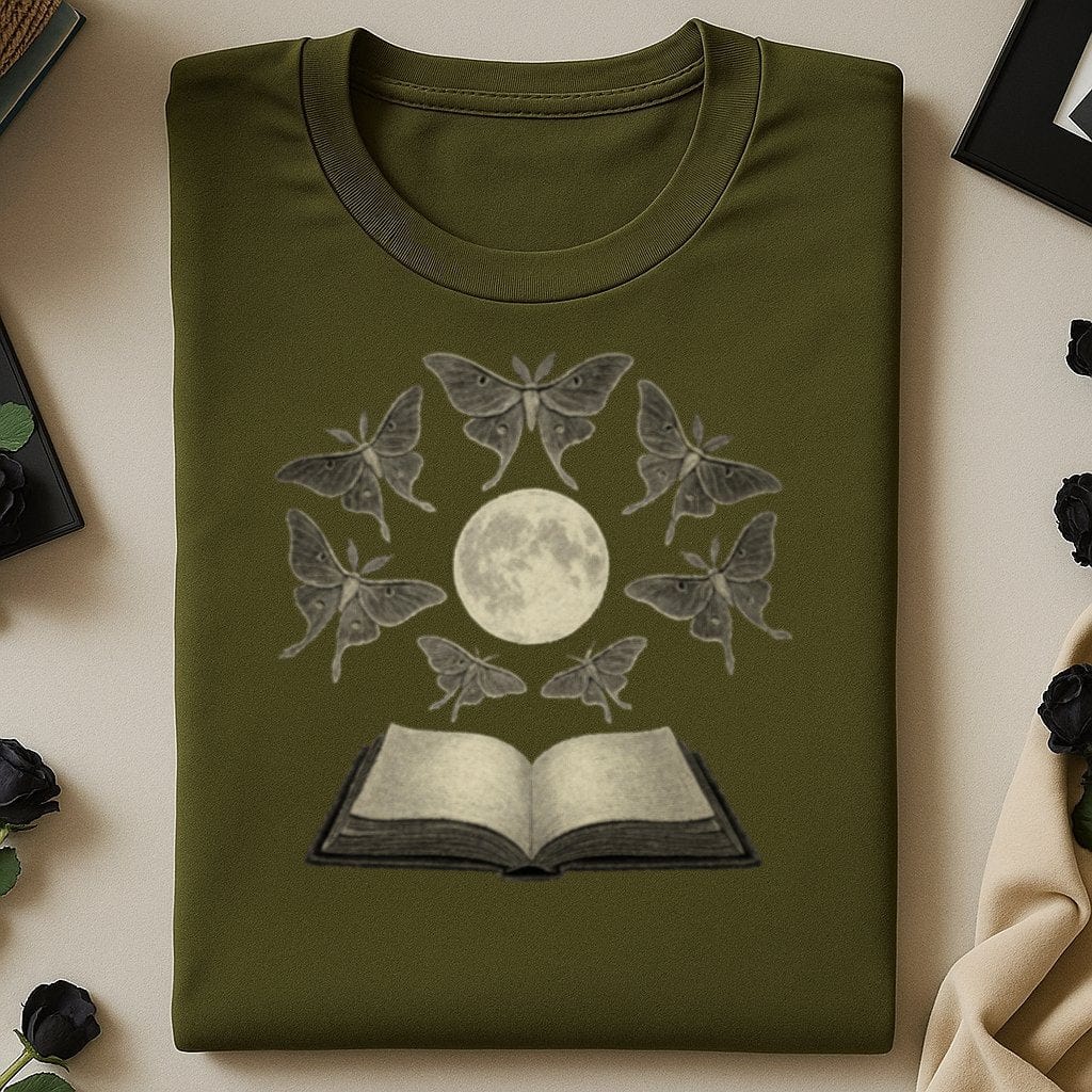 Moth and Moon Graphic Design T-Shirt product