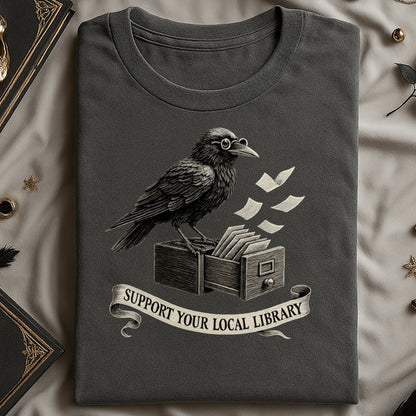 Support Your Local Library Bird Design Shirt product type