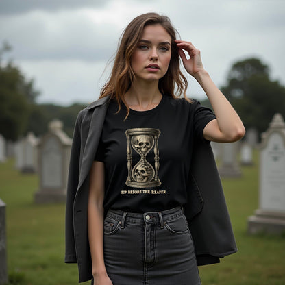 Step Before The Reaper Skull Hourglass T-shirt product type
