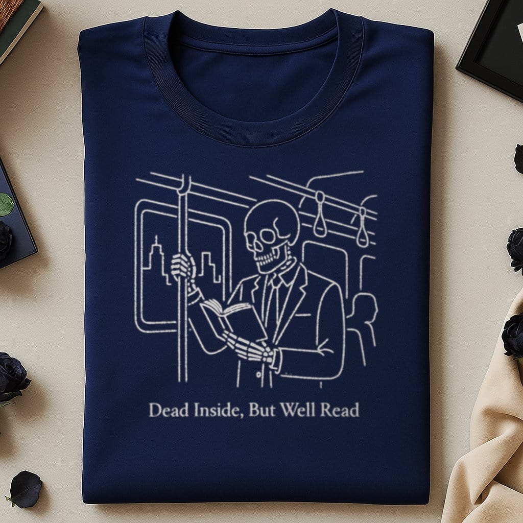 Dead Inside But Well Read Skeleton Novelty T-Shirt product