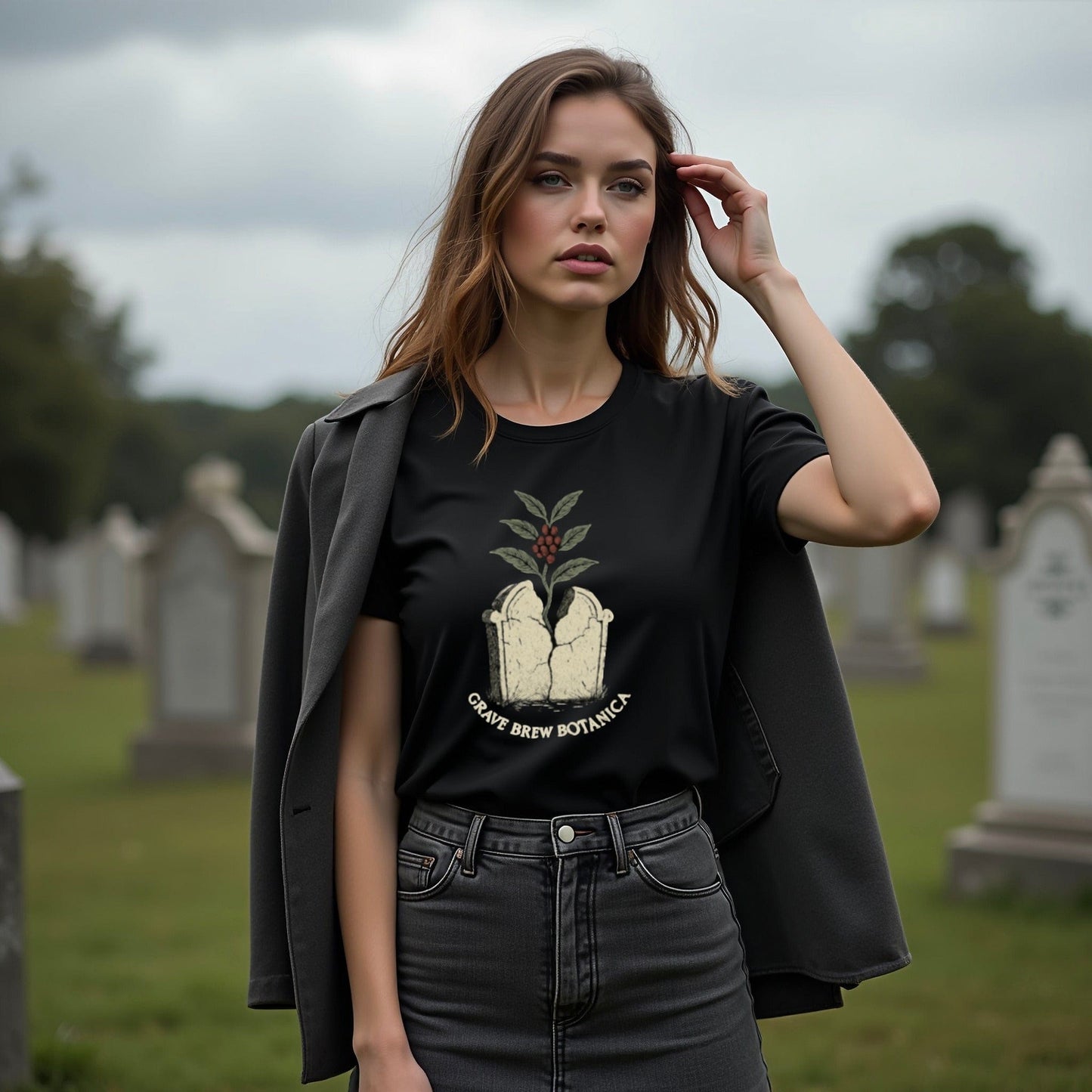 Grave Brew Botanica Design Black Unisex T-Shirt product type