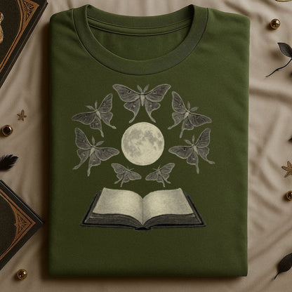 Mystical Moon and Moths Open Book Graphic Shirt product