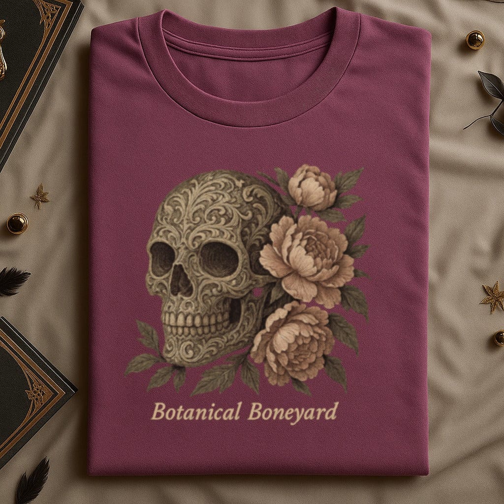 Botanical Boneyard Skull Design T-Shirt product