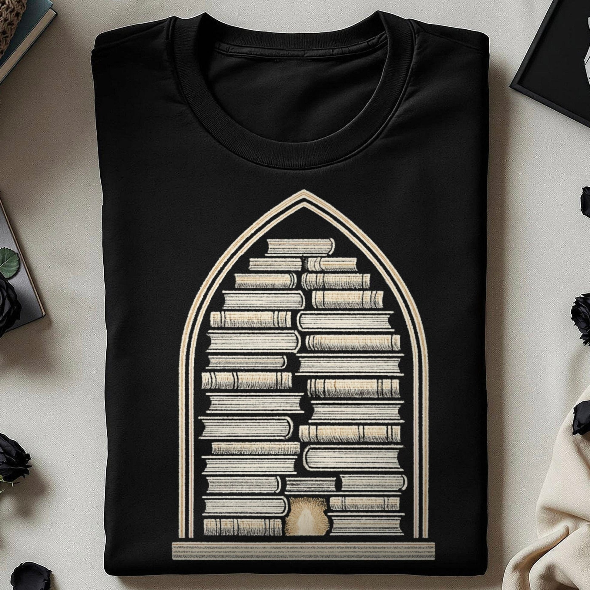 Stacked Vintage Bookshelf Design T-shirt product type