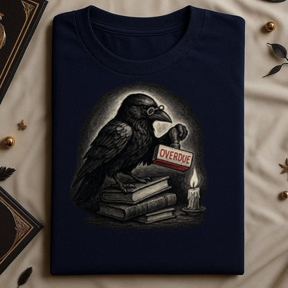 Mysterious Raven Overdue Library Books T-shirt product