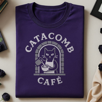 Catacomb Café Cat Brewing Potion Design T-Shirt Product