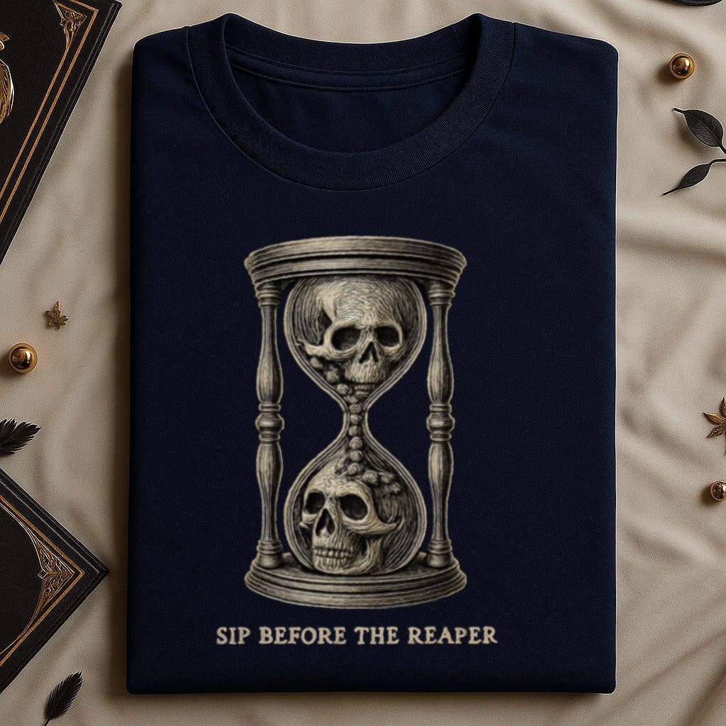 Skull Hourglass Design Sip Before The Reaper product type